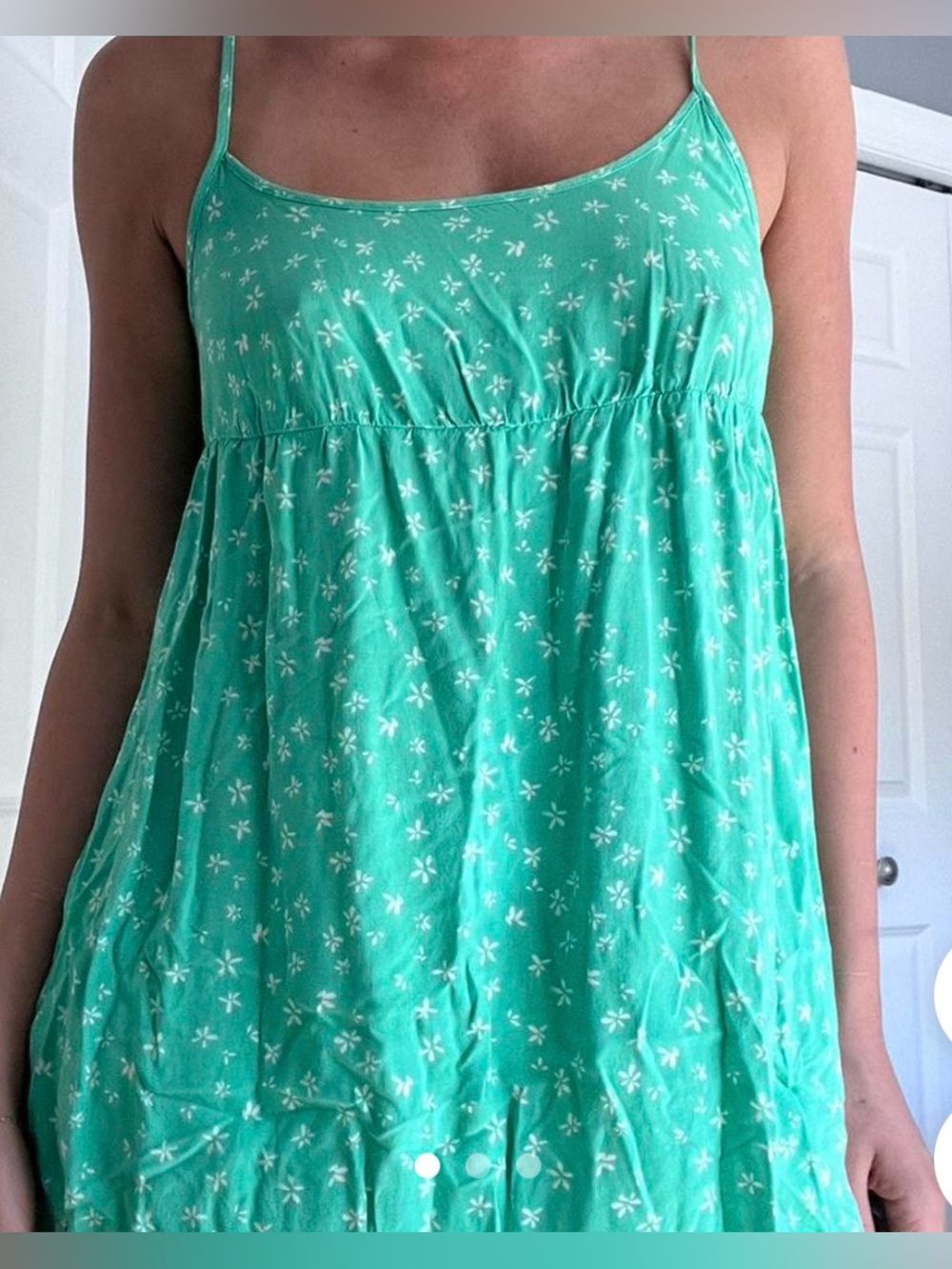 Wild Fable Mint Green Floral Babydoll Dress with Pockets Size XS (v)